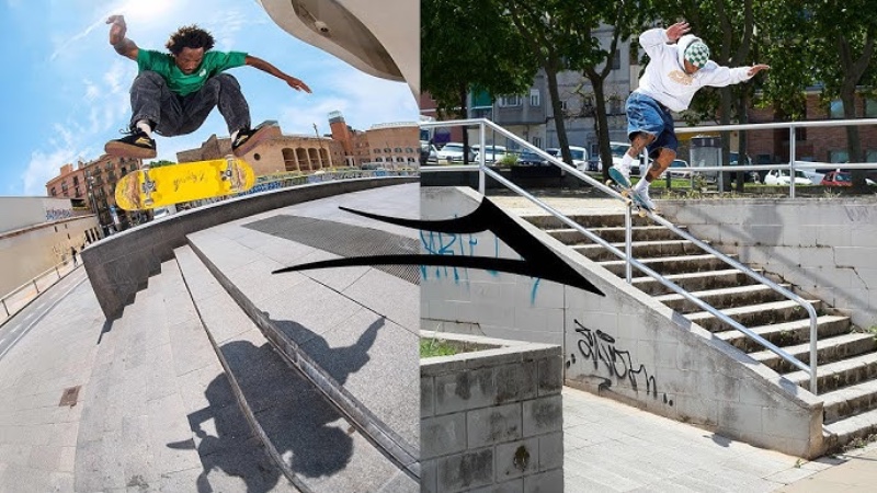 El team Lakai recorriendo Barcelona