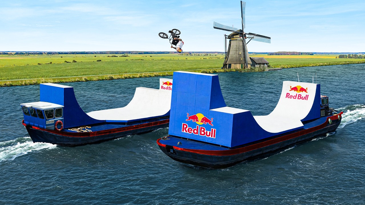 George Ntavoutian y un doble Backflip entre dos barcos